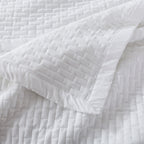 White Pintuck Brushed Microfiber Quilt Set – 3 Piece