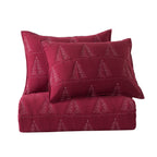 Christmas Tree Red Brushed Microfiber Quilt Set – 3 Piece