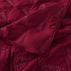 Christmas Tree Red Brushed Microfiber Quilt Set – 3 Piece