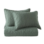 Embroidered Bow Brushed Microfiber Quilt Set – 3 Piece