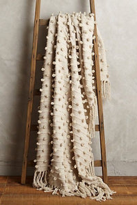 Cloud Dot Pom Throw — Natural
