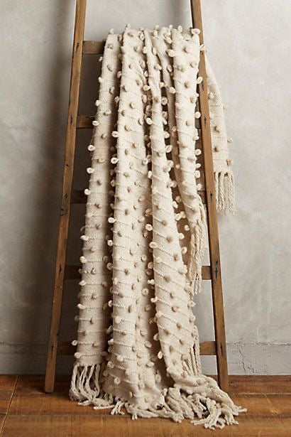 Cloud Dot Pom Throw — Natural