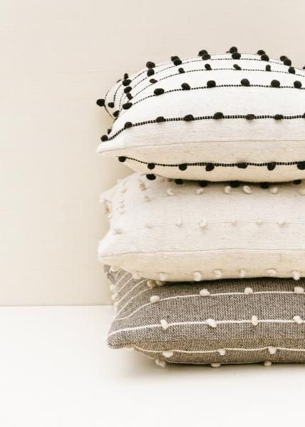 Pom-Dot Grid & Nubby Dot Pillows