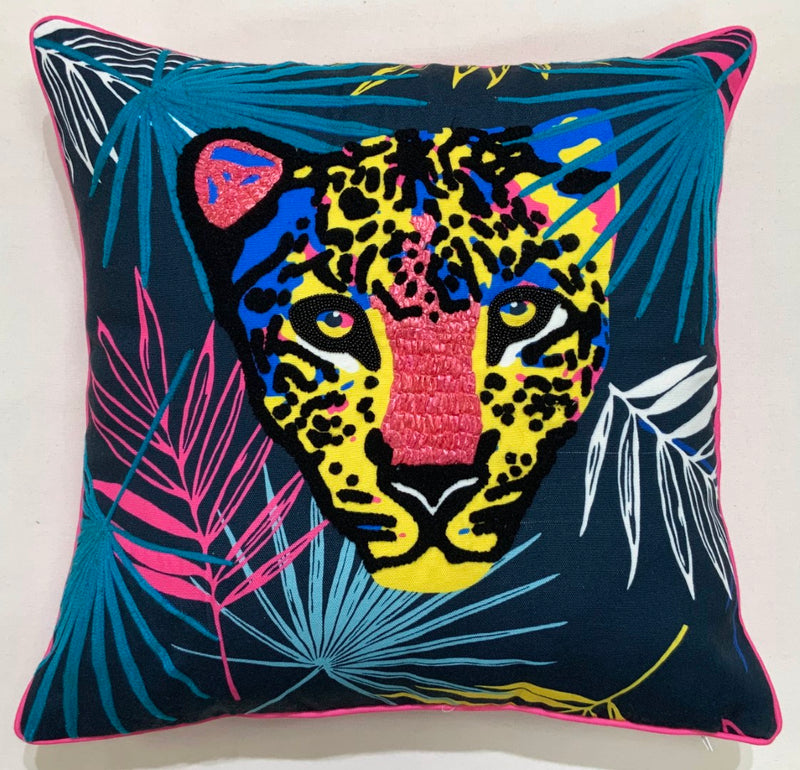 Neon Leopard Jungle Pillow