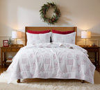 Santa Tree Brushed Microfiber Quilt Set – 3 Piece