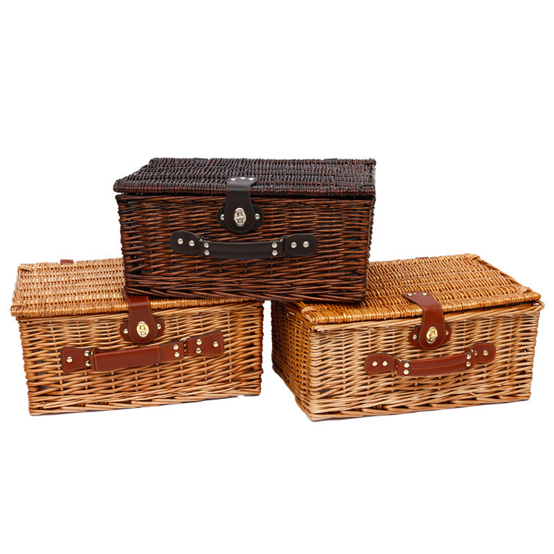 Picnic Storage Basket Rattan Wicker