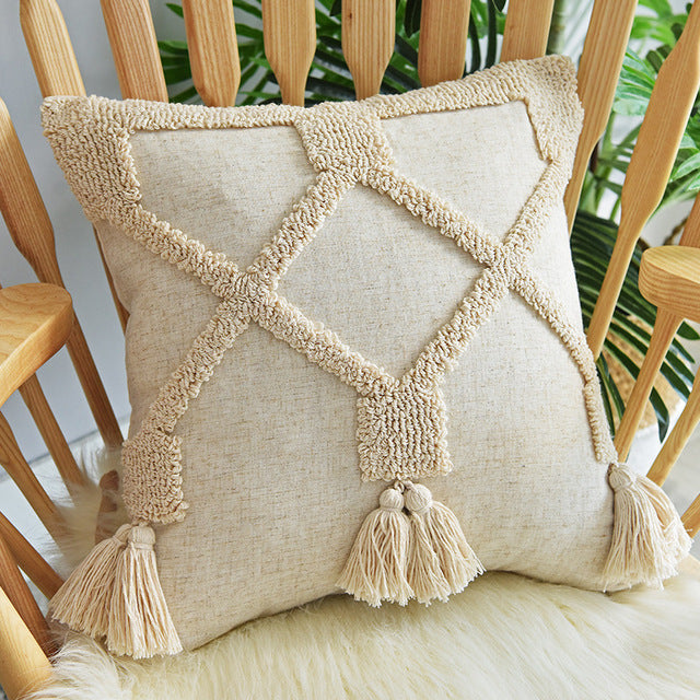 Beige Throw Pillows Bohemian Style - Janeen Home Shop