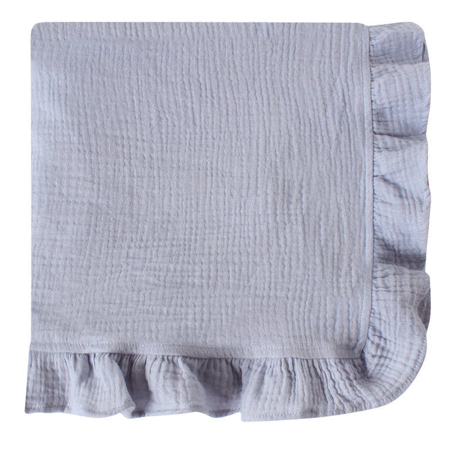 Cotton Muslin Swaddle Ruffle Baby Blanket - Janeen Home Shop