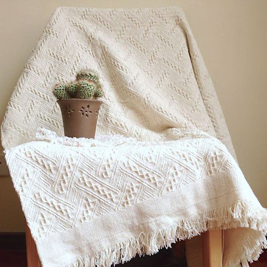 Jacquard Knitted Sofa Cover Blanket - Janeen Home Shop