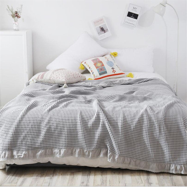 Knitted Baby Blanket Waffle Bedspread - Janeen Home Shop