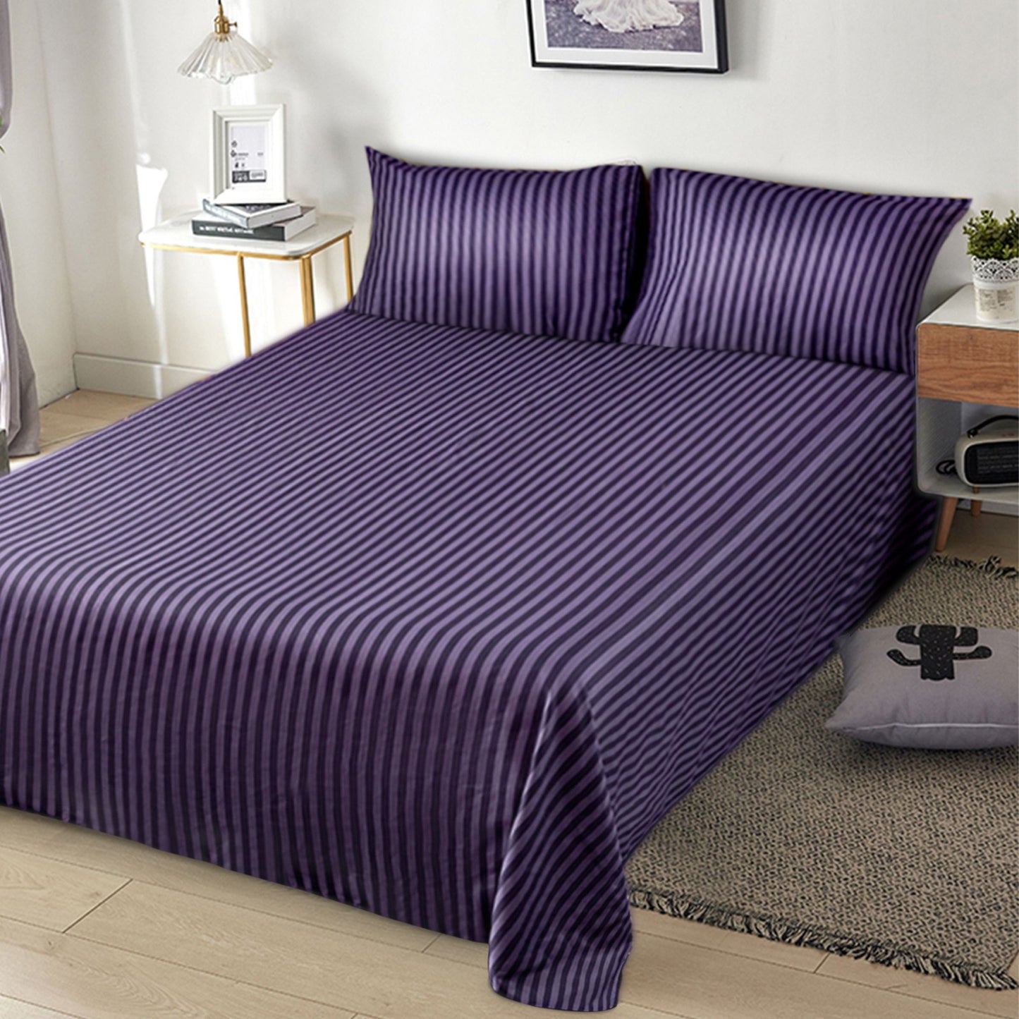 Bedding 4 Piece Bed Sheet Set Solid Color  Comforter